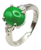 NO BRANDノーブランド）の古着「Natural Jadeite Jade & Diamond Ring天然ジェダイト 翡翠ダイヤリング」