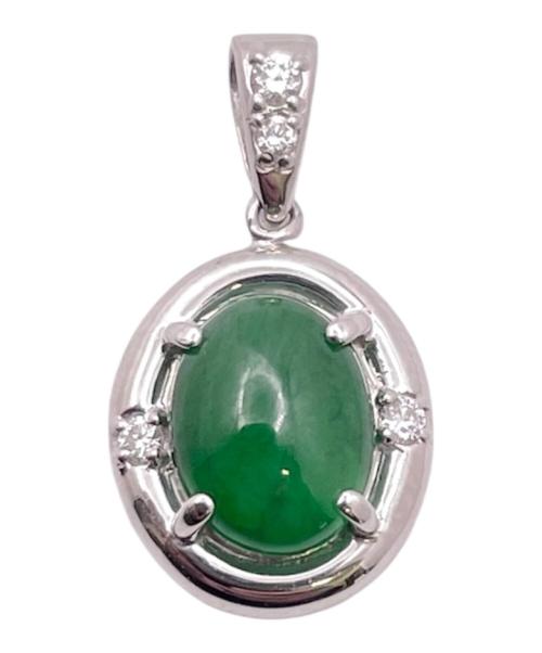 NO BRAND（ノーブランド）NO BRAND (ノーブランド) ダイヤモンド×天然ジェダイト ペンダントトップ サイズ:-の古着・服飾アイテム