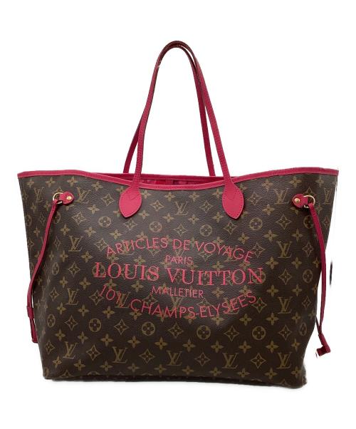 LOUIS VUITTON（ルイ ヴィトン）LOUIS VUITTON (ルイ ヴィトン) モノグラム イカット フラワー ネヴァーフルGM ローズアンディアン トートバッグ ブラウン×ピンクの古着・服飾アイテム