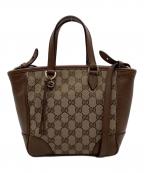 GUCCIグッチ）の古着「ブリー GGキャンバス 2WAYバッグ」｜ブラウン×ベージュ