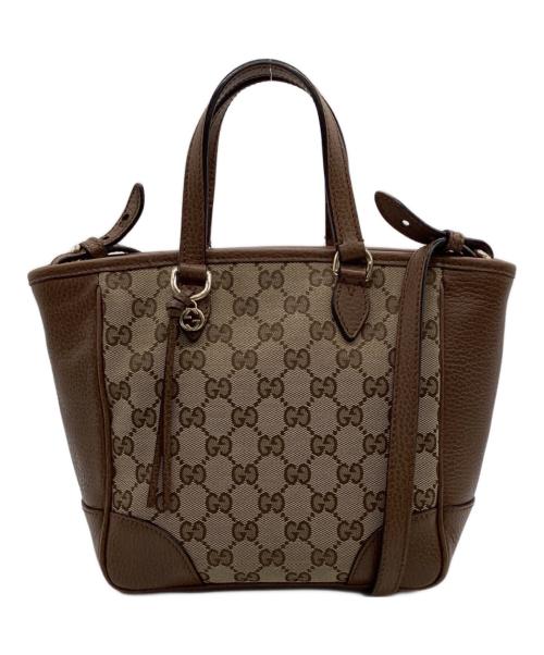 GUCCI（グッチ）GUCCI (グッチ) ブリー GGキャンバス 2WAYバッグ ブラウン×ベージュの古着・服飾アイテム