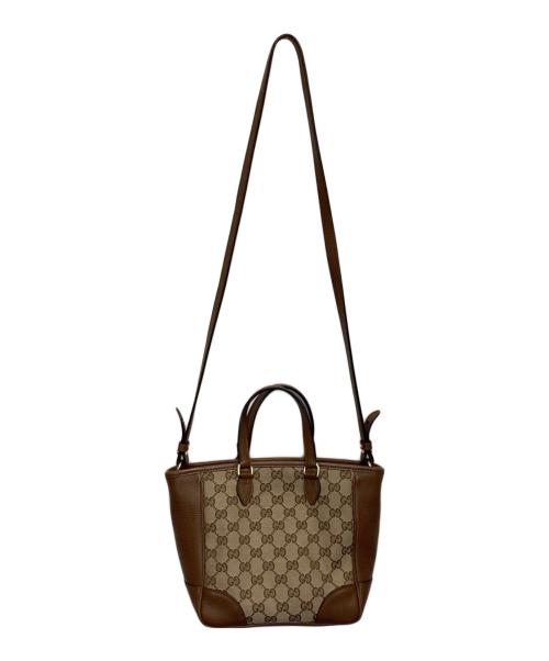 GUCCI（グッチ）GUCCI (グッチ) ブリー GGキャンバス 2WAYバッグ ブラウン×ベージュの古着・服飾アイテム
