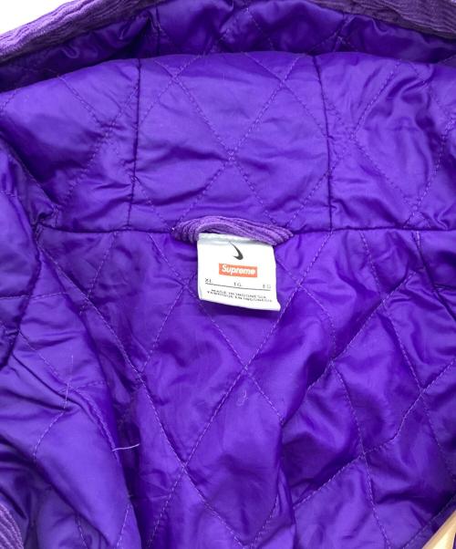 NIKE（ナイキ）NIKE (ナイキ) SUPREME (シュプリーム) Arc Corduroy Hooded Jacket（アーチ コーデュロイ フード ジャケット） パープル サイズ:XLの古着・服飾アイテム
