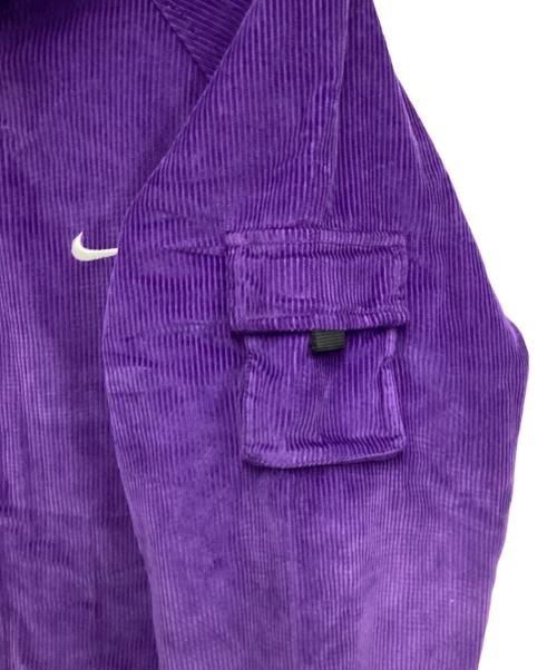 NIKE（ナイキ）NIKE (ナイキ) SUPREME (シュプリーム) Arc Corduroy Hooded Jacket（アーチ コーデュロイ フード ジャケット） パープル サイズ:XLの古着・服飾アイテム