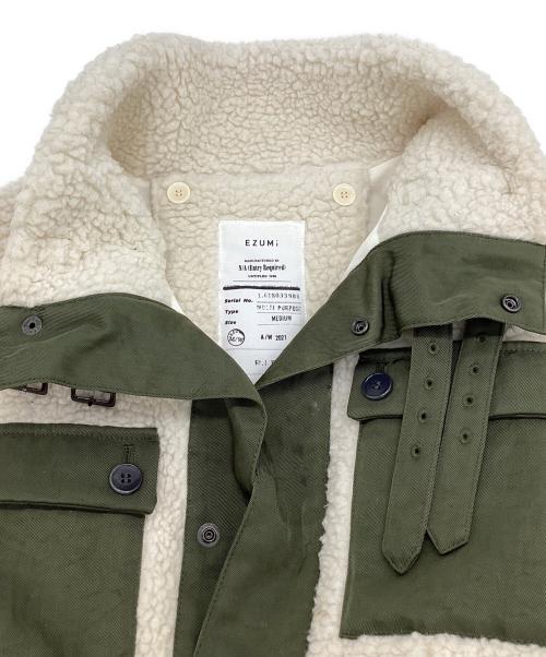 EZUMI（エズミ）EZUMI (エズミ) ミリタリーボアブルゾン ホワイト サイズ:Mの古着・服飾アイテム