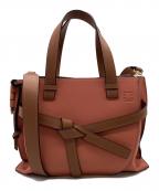 LOEWEロエベ）の古着「ゲート トップハンドルスモール 2WAYバッグ」｜サーモンピンク×ブラウン