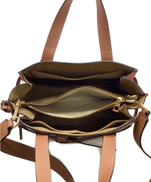 LOEWE（ロエベ）LOEWE (ロエベ) ゲート トップハンドルスモール 2WAYバッグ サーモンピンク×ブラウンの古着・服飾アイテム