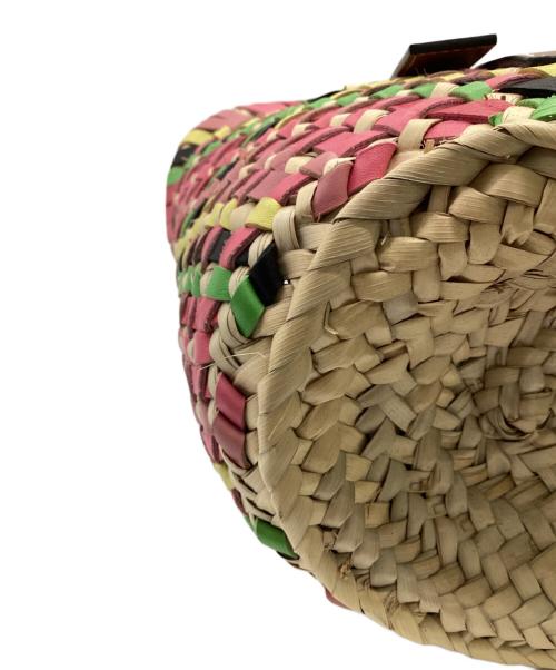 LOEWE（ロエベ）LOEWE (ロエベ) バスケットバッグ（ヤシの葉&カーフ） ピンクベージュの古着・服飾アイテム