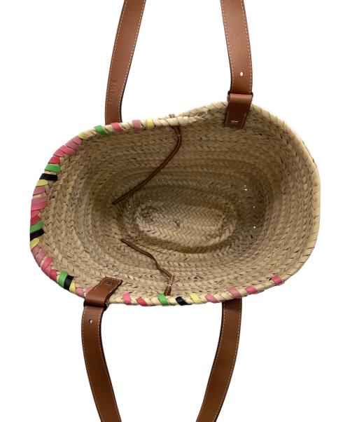 LOEWE（ロエベ）LOEWE (ロエベ) バスケットバッグ（ヤシの葉&カーフ） ピンクベージュの古着・服飾アイテム
