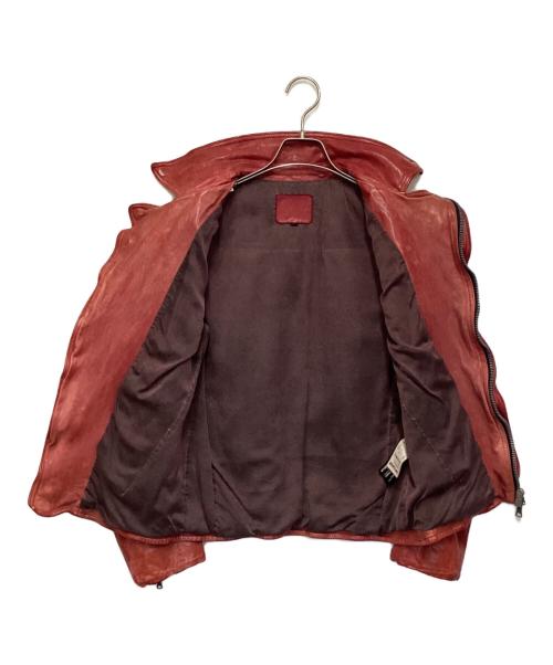 ISAMU KATAYAMA BACKLASH（イサムカタヤマ・バックラッシュ）ISAMU KATAYAMA BACKLASH (イサムカタヤマ・バックラッシュ) ジャパンホース ダブルライダース レッド サイズ:Mの古着・服飾アイテム