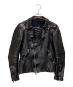 ISAMU KATAYAMA BACKLASHイサムカタヤマ・バックラッシュ）の古着「イタリー ショルダー ガーメントダイ ダブルライダース」｜ブラック