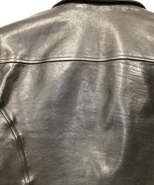 ISAMU KATAYAMA BACKLASH（イサムカタヤマ・バックラッシュ）ISAMU KATAYAMA BACKLASH (イサムカタヤマ・バックラッシュ)  イタリー ショルダー ガーメントダイ ダブルライダース ブラック サイズ:Sの古着・服飾アイテム