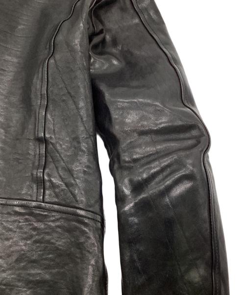 ISAMU KATAYAMA BACKLASH（イサムカタヤマ・バックラッシュ）ISAMU KATAYAMA BACKLASH (イサムカタヤマ・バックラッシュ)  イタリー ショルダー ガーメントダイ ダブルライダース ブラック サイズ:Sの古着・服飾アイテム