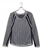 ARMANI JEANSアルマーニジーンズ）の古着「カーブニット」｜グレー×ネイビー