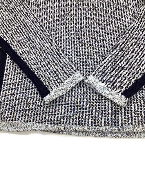 ARMANI JEANS（アルマーニジーンズ）ARMANI JEANS (アルマーニジーンズ) カーブニット グレー×ネイビー サイズ:Mの古着・服飾アイテム