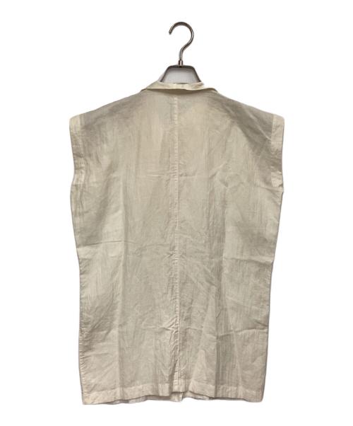 ISSEY MIYAKE（イッセイミヤケ）ISSEY MIYAKE (イッセイミヤケ) リネン混ノースリーブシャツ ベージュ サイズ:9の古着・服飾アイテム
