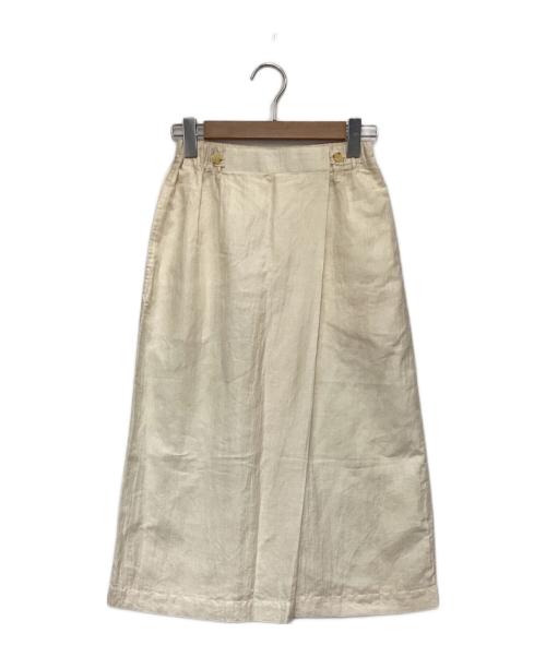 ISSEY MIYAKE（イッセイミヤケ）ISSEY MIYAKE (イッセイミヤケ) リネン混スカート ベージュ サイズ:9の古着・服飾アイテム