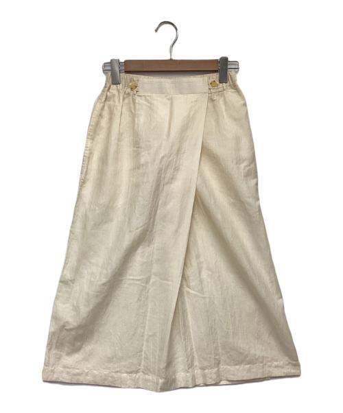 ISSEY MIYAKE（イッセイミヤケ）ISSEY MIYAKE (イッセイミヤケ) リネン混スカート ベージュ サイズ:9の古着・服飾アイテム