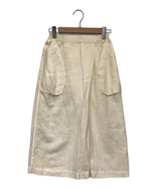 ISSEY MIYAKE（イッセイミヤケ）ISSEY MIYAKE (イッセイミヤケ) リネン混スカート ベージュ サイズ:9の古着・服飾アイテム