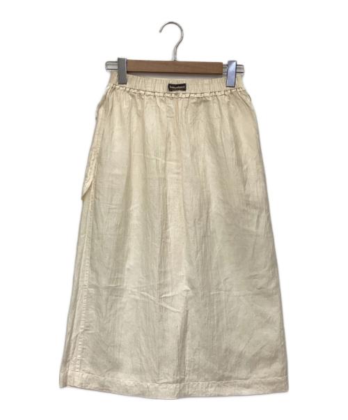 ISSEY MIYAKE（イッセイミヤケ）ISSEY MIYAKE (イッセイミヤケ) リネン混スカート ベージュ サイズ:9の古着・服飾アイテム