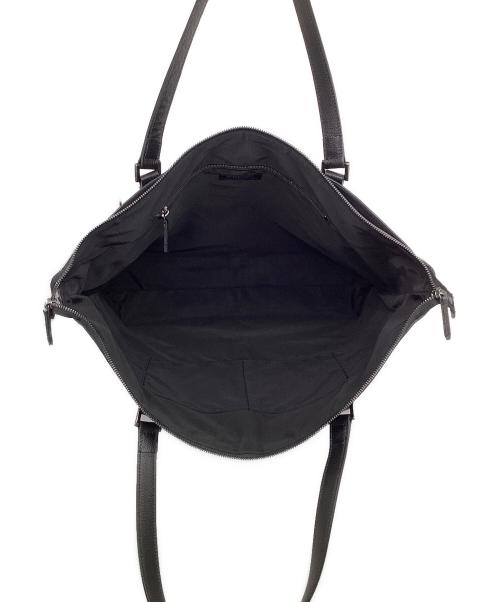 BLACK LABEL CRESTBRIDGE（ブラックレーベル クレストブリッジ）BLACK LABEL CRESTBRIDGE (ブラックレーベル クレストブリッジ) 本革 トートバッグ ブラックの古着・服飾アイテム