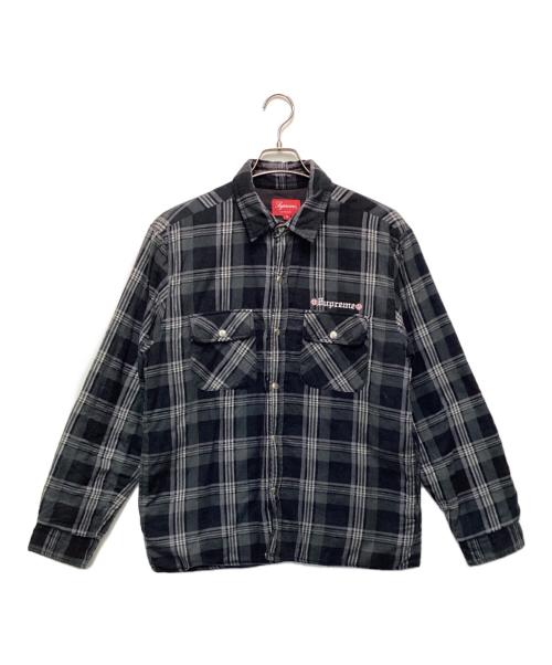 SUPREME（シュプリーム）SUPREME (シュプリーム) Independent Truck Company (インディペンデント トラック カンパニー) Quilted Flannel Shirt（キルテッド フランネル シャツ） ブラック サイズ:Sの古着・服飾アイテム
