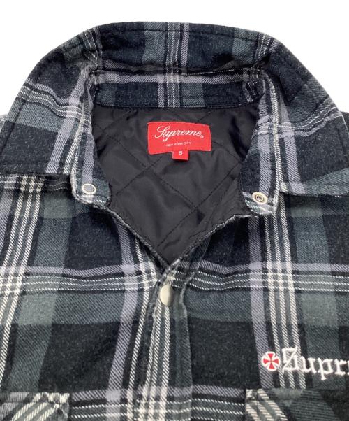SUPREME（シュプリーム）SUPREME (シュプリーム) Independent Truck Company (インディペンデント トラック カンパニー) Quilted Flannel Shirt（キルテッド フランネル シャツ） ブラック サイズ:Sの古着・服飾アイテム