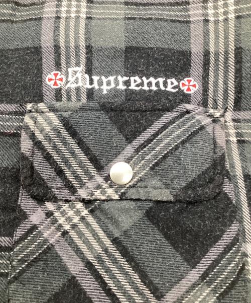 SUPREME（シュプリーム）SUPREME (シュプリーム) Independent Truck Company (インディペンデント トラック カンパニー) Quilted Flannel Shirt（キルテッド フランネル シャツ） ブラック サイズ:Sの古着・服飾アイテム