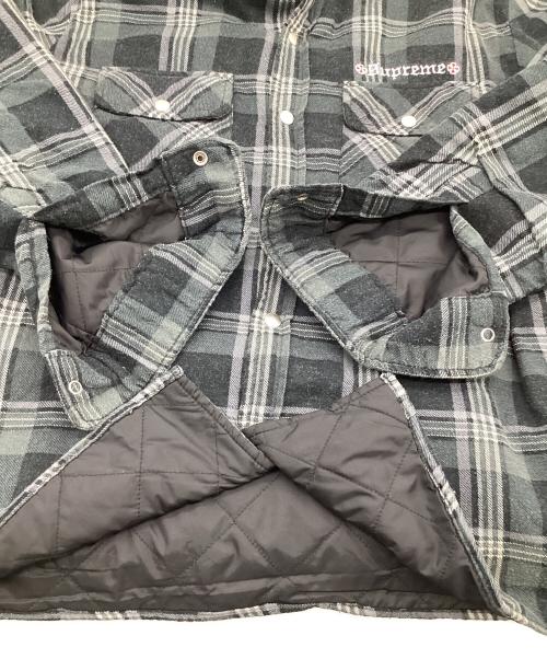 SUPREME（シュプリーム）SUPREME (シュプリーム) Independent Truck Company (インディペンデント トラック カンパニー) Quilted Flannel Shirt（キルテッド フランネル シャツ） ブラック サイズ:Sの古着・服飾アイテム