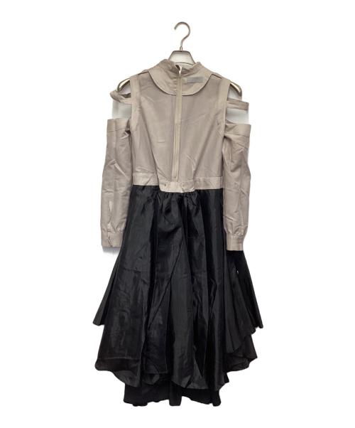 hazama（ハザマ）hazama (ハザマ) シャツとドレスの二重装 グレー×ブラック サイズ:Sの古着・服飾アイテム