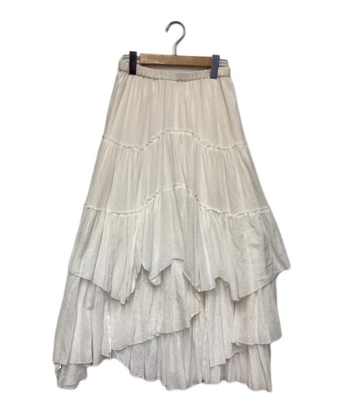 CASA FLINE（カーサフライン）CASA FLINE (カーサフライン) コットンティアードスカート ホワイト サイズ:Fの古着・服飾アイテム