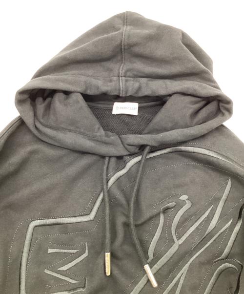 MONCLER（モンクレール）MONCLER (モンクレール) ロゴ刺繍 パーカー ブラック サイズ:XSの古着・服飾アイテム