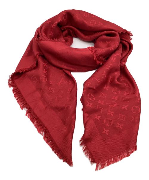LOUIS VUITTON（ルイ ヴィトン）LOUIS VUITTON (ルイ ヴィトン) モノグラム ショール レッドの古着・服飾アイテム