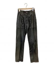 ISSEY MIYAKE（イッセイミヤケ）の古着「70sレザーパンツ」｜ブラック