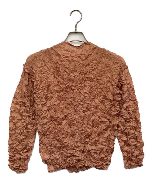 me ISSEY MIYAKE（ミーイッセイ ミヤケ）me ISSEY MIYAKE (ミーイッセイ ミヤケ) MERENGUE（メレンゲ）カーディガン ブラウン サイズ:表記無の古着・服飾アイテム