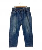 A.PRESSEアプレッセ）の古着「Washed Denim Wide Pants（ウォッシュド デニム ワイド パンツ）」｜インディゴ