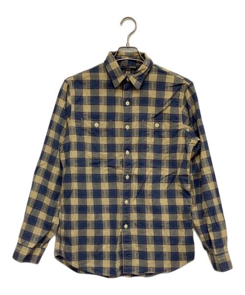 RRL（ダブルアールエル）RRL (ダブルアールエル) コットン チェックシャツ ネイビー×ベージュ サイズ:Sの古着・服飾アイテム