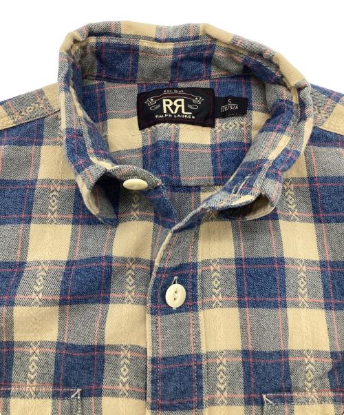 RRL（ダブルアールエル）RRL (ダブルアールエル) コットン チェックシャツ ネイビー×ベージュ サイズ:Sの古着・服飾アイテム