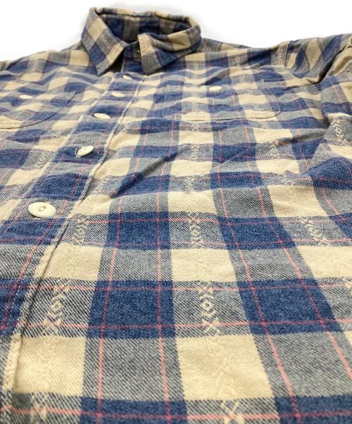 RRL（ダブルアールエル）RRL (ダブルアールエル) コットン チェックシャツ ネイビー×ベージュ サイズ:Sの古着・服飾アイテム