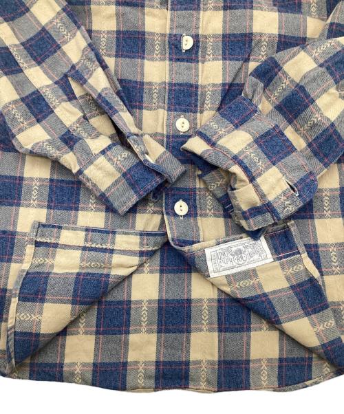RRL（ダブルアールエル）RRL (ダブルアールエル) コットン チェックシャツ ネイビー×ベージュ サイズ:Sの古着・服飾アイテム