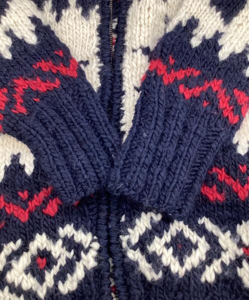 Polo by RalphLauren（ポロ バイ ラルフローレン）Polo by RalphLauren (ポロ バイ ラルフローレン) カウチンニットカーディガン ホワイト×ネイビー サイズ:Sの古着・服飾アイテム