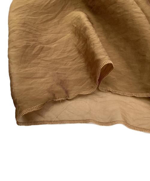 FEMMENT（ファモン）FEMMENT (ファモン) ナイロンモノフィラメントオーガンジーシャツカラースウィッチングロングドレス ブラウン サイズ:1の古着・服飾アイテム