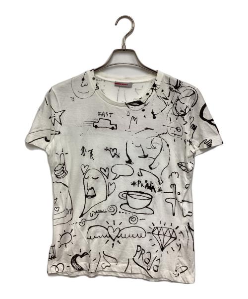 PRADA（プラダ）PRADA (プラダ) Adam Neate（アダム ニート）Tシャツ ホワイト サイズ:XLの古着・服飾アイテム