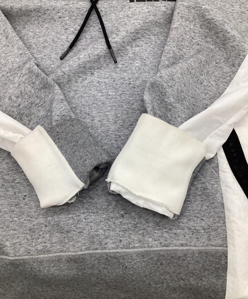 NIKE（ナイキ）NIKE (ナイキ) sacai (サカイ) ドッキング プルオーバーパーカー グレー サイズ:Mの古着・服飾アイテム