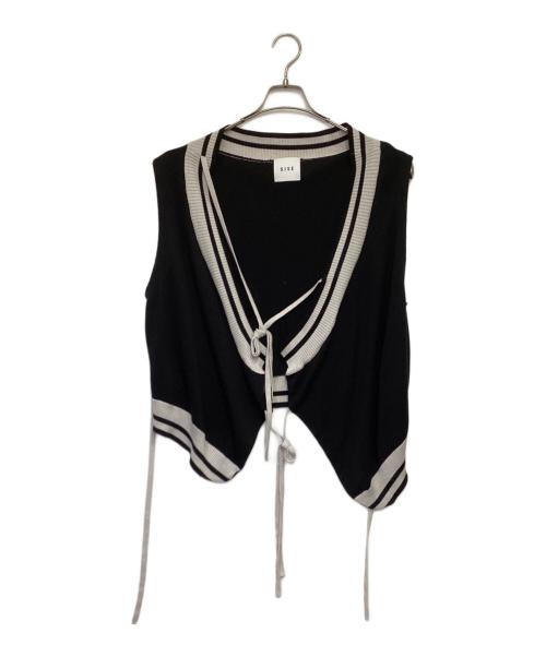 Sise（シセ）Sise (シセ) ニット ベスト カーディガン ホワイト×ブラック サイズ:OSの古着・服飾アイテム
