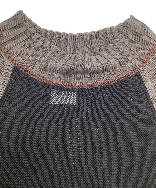 Sise（シセ）Sise (シセ) ハーフスリーブニット ネイビー×グレー サイズ:1の古着・服飾アイテム