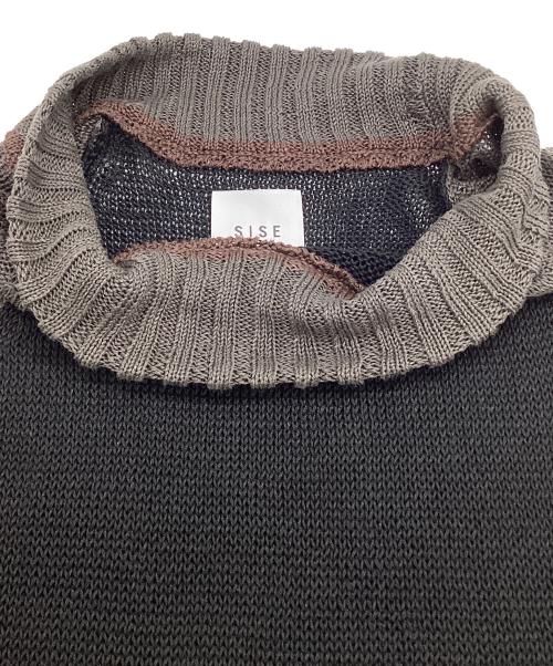 Sise（シセ）Sise (シセ) ハーフスリーブニット ネイビー×グレー サイズ:1の古着・服飾アイテム