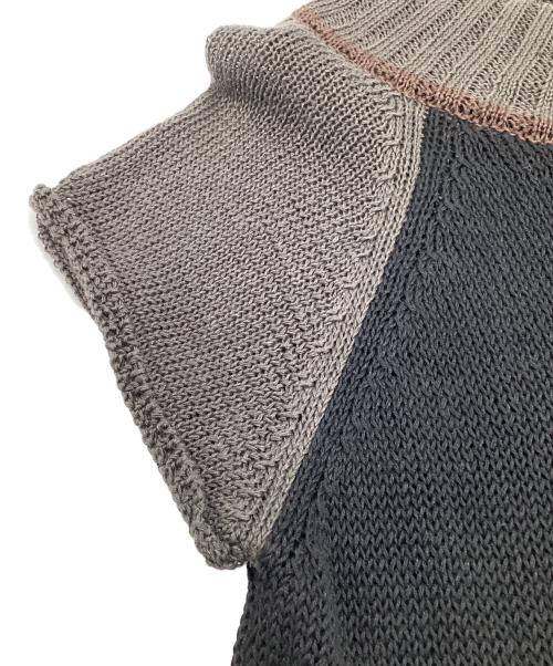 Sise（シセ）Sise (シセ) ハーフスリーブニット ネイビー×グレー サイズ:1の古着・服飾アイテム