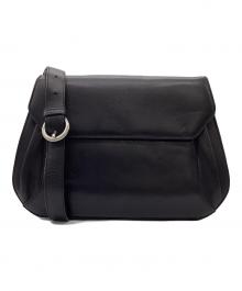 COLE HAAN（コールハーン）の古着「ANGULAR FLAPOVER（アンギュラ フラップオバー）ショルダーバッグ」｜ブラック