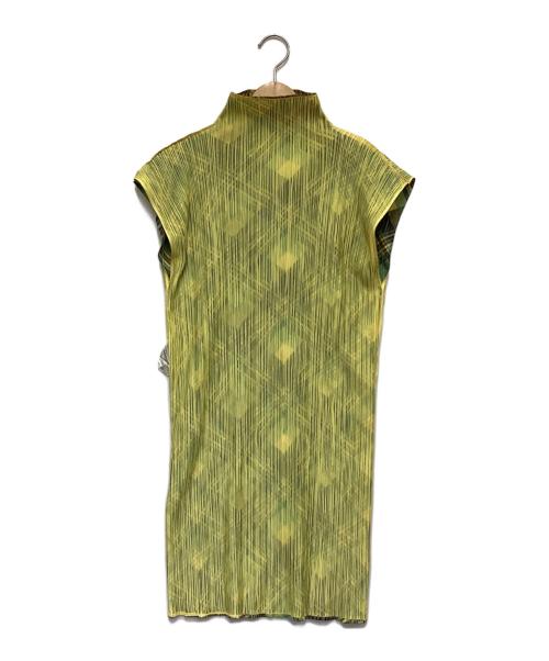 PLEATS PLEASE（プリーツプリーズ）PLEATS PLEASE (プリーツプリーズ) ノースリーブ ワンピース イエロー サイズ:3の古着・服飾アイテム